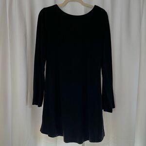 Backless Black Long Sleeve Mini Dress